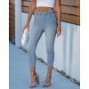 image:imageGRAPENT Capri Jeans for Women Skinny High Waisted Pull On Elastic Waist Knit Jeggings Comfy Stretchy Denim Capris PantsIcy Blue