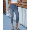 image:imageGRAPENT Capri Jeans for Women Skinny High Waisted Pull On Elastic Waist Knit Jeggings Comfy Stretchy Denim Capris PantsLakeside Blue
