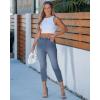 image:imageGRAPENT Capri Jeans for Women Skinny High Waisted Pull On Elastic Waist Knit Jeggings Comfy Stretchy Denim Capris PantsLakeside Blue