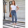 image:imageGRAPENT Capri Jeans for Women Skinny High Waisted Pull On Elastic Waist Knit Jeggings Comfy Stretchy Denim Capris PantsSeaport Blue