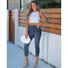 image:imageGRAPENT Capri Jeans for Women Skinny High Waisted Pull On Elastic Waist Knit Jeggings Comfy Stretchy Denim Capris PantsTimeless Blue