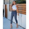 image:imageGRAPENT Capri Jeans for Women Skinny High Waisted Pull On Elastic Waist Knit Jeggings Comfy Stretchy Denim Capris PantsTimeless Blue