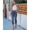 image:imageGRAPENT Capri Jeans for Women Skinny High Waisted Pull On Elastic Waist Knit Jeggings Comfy Stretchy Denim Capris PantsTimeless Blue