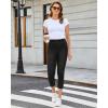 image:imageGRAPENT Capri Jeans for Women Skinny High Waisted Pull On Elastic Waist Knit Jeggings Comfy Stretchy Denim Capris PantsWashed Black