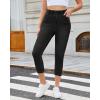 image:imageGRAPENT Capri Jeans for Women Skinny High Waisted Pull On Elastic Waist Knit Jeggings Comfy Stretchy Denim Capris PantsWashed Black