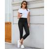 image:imageGRAPENT Capri Jeans for Women Skinny High Waisted Pull On Elastic Waist Knit Jeggings Comfy Stretchy Denim Capris PantsWashed Black