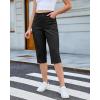 image:imageGRAPENT Capri Pants for Women High Waisted Relaxed Fit Elastic Knit Waist Casual Capris Cotton Trousers Cropped PantsBlack