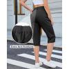 image:imageGRAPENT Capri Pants for Women High Waisted Relaxed Fit Elastic Knit Waist Casual Capris Cotton Trousers Cropped PantsBlack