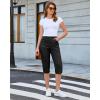 image:imageGRAPENT Capri Pants for Women High Waisted Relaxed Fit Elastic Knit Waist Casual Capris Cotton Trousers Cropped PantsBlack