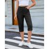 image:imageGRAPENT Capri Pants for Women High Waisted Relaxed Fit Elastic Knit Waist Casual Capris Cotton Trousers Cropped PantsBlack
