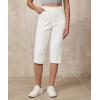 image:imageGRAPENT Capri Pants for Women High Waisted Relaxed Fit Elastic Knit Waist Casual Capris Cotton Trousers Cropped PantsCream White