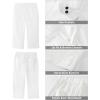 image:imageGRAPENT Capri Pants for Women High Waisted Relaxed Fit Elastic Knit Waist Casual Capris Cotton Trousers Cropped PantsCream White