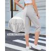 image:imageGRAPENT Capri Pants for Women High Waisted Relaxed Fit Elastic Knit Waist Casual Capris Cotton Trousers Cropped PantsLight Gray