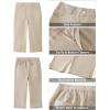 image:imageGRAPENT Capri Pants for Women High Waisted Relaxed Fit Elastic Knit Waist Casual Capris Cotton Trousers Cropped PantsLight Khaki
