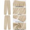 image:imageGRAPENT Capri Pants for Women Linen Barrel High Waisted Pull On Elastic Waist Casual Summer Capris Beach Vacation PantsApricot