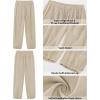 image:imageGRAPENT Capri Pants for Women Linen Barrel High Waisted Pull On Elastic Waist Casual Summer Capris Beach Vacation PantsKhaki
