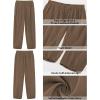 image:imageGRAPENT Capri Pants for Women Linen Barrel High Waisted Pull On Elastic Waist Casual Summer Capris Beach Vacation PantsLatte Brown
