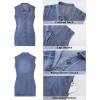 image:imageGRAPENT Denim Dress for Women Stretchy Cap Sleeve Button Down Casual Collared Above Knee Short Jean Dresses with PocketsBay Blue