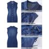 image:imageGRAPENT Denim Dress for Women Stretchy Cap Sleeve Button Down Casual Collared Above Knee Short Jean Dresses with PocketsClassic Blue