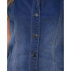 image:imageGRAPENT Denim Dress for Women Stretchy Cap Sleeve Button Down Casual Collared Above Knee Short Jean Dresses with PocketsClassic Blue