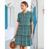 image:imageGRAPENT Floral Dresses for Women Summer Casual Boho Babydoll Tiered Ruffle Lace Trim Beach Vacation Short Sleeve DressGreen Floral