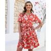 image:imageGRAPENT Floral Dresses for Women Summer Casual Boho Babydoll Tiered Ruffle Lace Trim Beach Vacation Short Sleeve DressGrenadine Floral
