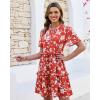 image:imageGRAPENT Floral Dresses for Women Summer Casual Boho Babydoll Tiered Ruffle Lace Trim Beach Vacation Short Sleeve DressGrenadine Floral