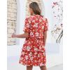 image:imageGRAPENT Floral Dresses for Women Summer Casual Boho Babydoll Tiered Ruffle Lace Trim Beach Vacation Short Sleeve DressGrenadine Floral