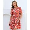 image:imageGRAPENT Floral Dresses for Women Summer Casual Boho Babydoll Tiered Ruffle Lace Trim Beach Vacation Short Sleeve DressGrenadine Floral