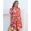 image:imageGRAPENT Floral Dresses for Women Summer Casual Boho Babydoll Tiered Ruffle Lace Trim Beach Vacation Short Sleeve DressGrenadine Floral