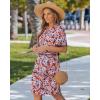image:imageGRAPENT Floral Dresses for Women Summer Casual Boho Babydoll Tiered Ruffle Lace Trim Beach Vacation Short Sleeve DressNavy Blue Blossom