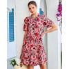 image:imageGRAPENT Floral Dresses for Women Summer Casual Boho Babydoll Tiered Ruffle Lace Trim Beach Vacation Short Sleeve DressPink Floral