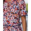 image:imageGRAPENT Floral Dresses for Women Summer Casual Boho Babydoll Tiered Ruffle Lace Trim Beach Vacation Short Sleeve DressPink Floral