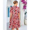 image:imageGRAPENT Floral Dresses for Women Summer Casual Boho Babydoll Tiered Ruffle Lace Trim Beach Vacation Short Sleeve DressPink Floral