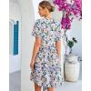 image:imageGRAPENT Floral Dresses for Women Summer Casual Boho Babydoll Tiered Ruffle Lace Trim Beach Vacation Short Sleeve DressPurple Blossom