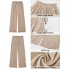 image:imageGRAPENT Linen Pants for Women Wide Leg High Waisted Paper Bag Smocked Waist Casual Summer Beach Vacation Palazzo PantsAlmond