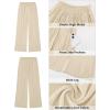 image:imageGRAPENT Linen Pants for Women Wide Leg High Waisted Paper Bag Smocked Waist Casual Summer Beach Vacation Palazzo PantsBeige
