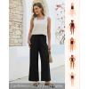 image:imageGRAPENT Linen Pants for Women Wide Leg High Waisted Paper Bag Smocked Waist Casual Summer Beach Vacation Palazzo PantsBlack