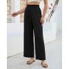 image:imageGRAPENT Linen Pants for Women Wide Leg High Waisted Paper Bag Smocked Waist Casual Summer Beach Vacation Palazzo PantsBlack
