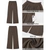 image:imageGRAPENT Linen Pants for Women Wide Leg High Waisted Paper Bag Smocked Waist Casual Summer Beach Vacation Palazzo PantsCoffee Brown
