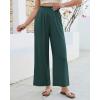 image:imageGRAPENT Linen Pants for Women Wide Leg High Waisted Paper Bag Smocked Waist Casual Summer Beach Vacation Palazzo PantsDeep Teal