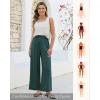 image:imageGRAPENT Linen Pants for Women Wide Leg High Waisted Paper Bag Smocked Waist Casual Summer Beach Vacation Palazzo PantsDeep Teal