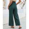 image:imageGRAPENT Linen Pants for Women Wide Leg High Waisted Paper Bag Smocked Waist Casual Summer Beach Vacation Palazzo PantsDeep Teal