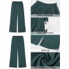 image:imageGRAPENT Linen Pants for Women Wide Leg High Waisted Paper Bag Smocked Waist Casual Summer Beach Vacation Palazzo PantsDeep Teal