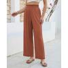 image:imageGRAPENT Linen Pants for Women Wide Leg High Waisted Paper Bag Smocked Waist Casual Summer Beach Vacation Palazzo PantsRust