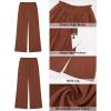 image:imageGRAPENT Linen Pants for Women Wide Leg High Waisted Paper Bag Smocked Waist Casual Summer Beach Vacation Palazzo PantsRust