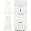 image:imageGRAPENT Linen Pants for Women Wide Leg High Waisted Paper Bag Smocked Waist Casual Summer Beach Vacation Palazzo PantsWhite