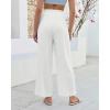 image:imageGRAPENT Linen Pants for Women Wide Leg High Waisted Paper Bag Smocked Waist Casual Summer Beach Vacation Palazzo PantsWhite