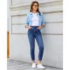 image:imageGRAPENT Slim Straight Leg Jeans for Women Cropped High Waisted Pull On Elastic Waist Stretchy Denim Pants Trouser JeansClassic Blue