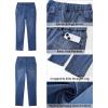 image:imageGRAPENT Slim Straight Leg Jeans for Women Cropped High Waisted Pull On Elastic Waist Stretchy Denim Pants Trouser JeansClassic Blue